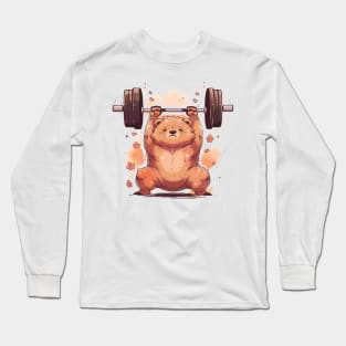 bear lifting weight Long Sleeve T-Shirt